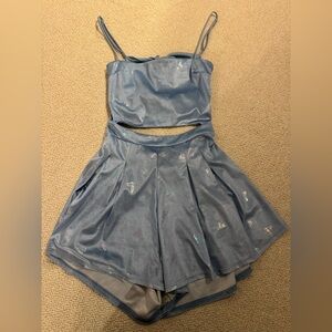 Lucy in the Sky Shimmering Blue Romper